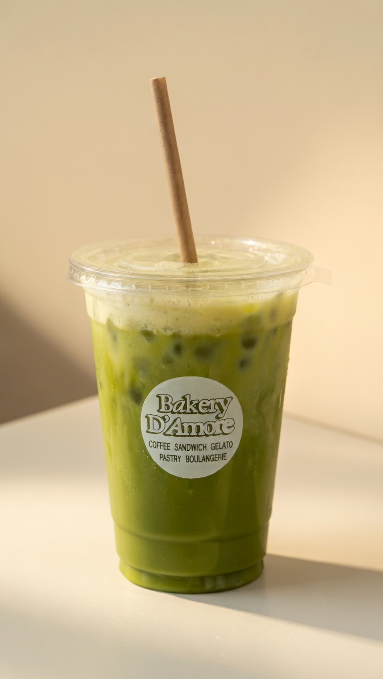 Iced pistachio latte — Boulangerie D'Amore Nice