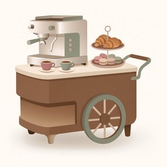 Illustration — bar à café mobile, traiteur Boulangerie D'Amore Nice