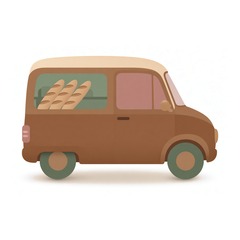 Illustration — camionnette de livraison de pain, Boulangerie D'Amore Nice